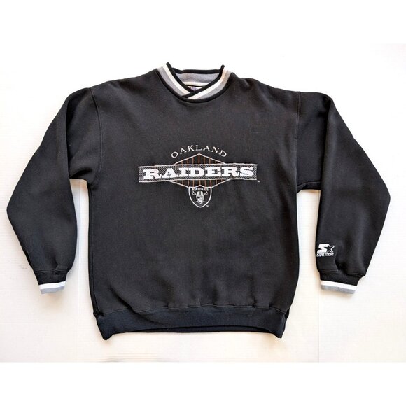 Vintage Oakland Raiders Sweatshirt Mens Medium Starter Classic Team Collection - Picture 1 of 8